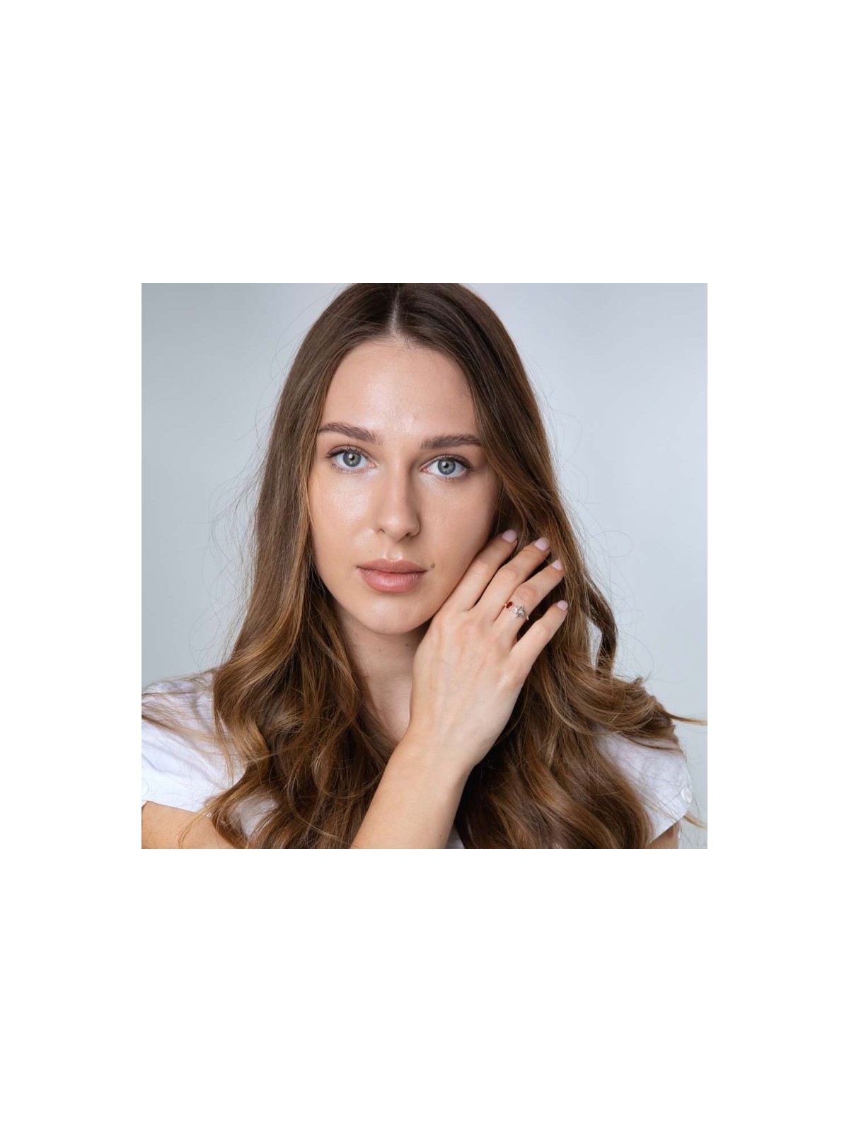 טבעת כסף סטרלינג פתוחה אדום רימון וכוכב... | טבעות יהודיות